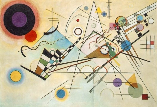 Composição VIII, de Wassily Kandinsky, professor da Bauhaus, sintetizando o pensamento avant-garde que guiou os princípios da escola