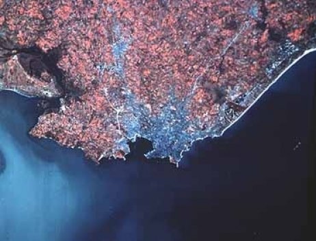 Foto de satélite da grande Montevidéu