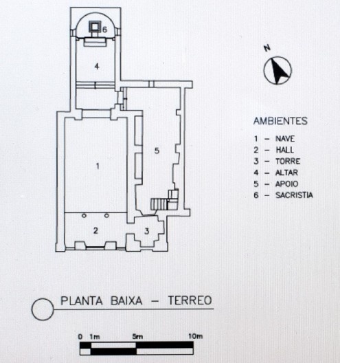 Igreja Nossa Senhora da Conceição, planta de nave única e capela-mor mais longa do que o usual, Guarapari