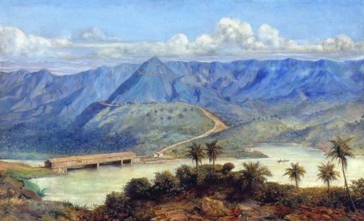 “Ponte coberta de Cubatão”, aterrado já pronto, 1920. Óleo sobre tela, 130cm x 79,5cm