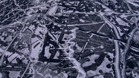 Formação geológica no congelado Lago Baikal, Sibéria, Rússia