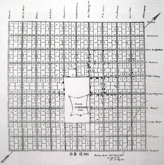 Plano de Tandil 1858 definido por Fugl y Taylor