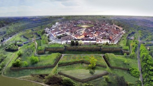 Neuf-Brisach, vista aérea a partir de drone