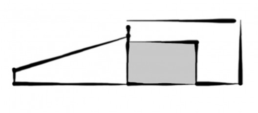 Fundação Iberê Camargo, esquema de partido, Porto Alegre, 2003. Arquiteto Álvaro Siza