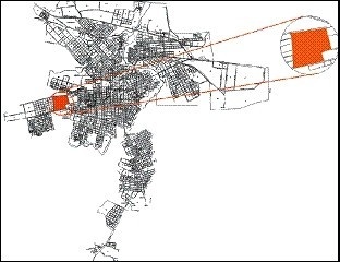 Área de Intervenção Demarcada no Mapa de Patos