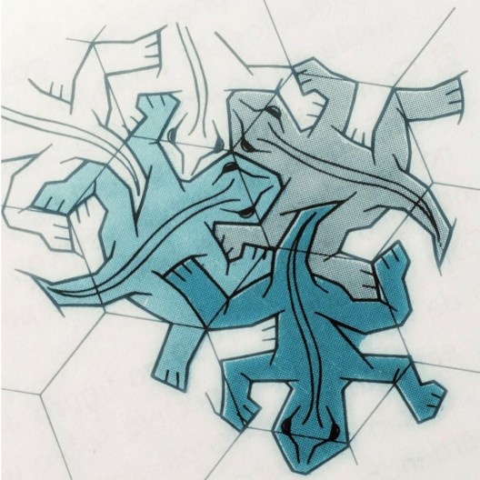 Lizards n° 56, xilogravura, 1942, desenhos de Maurits Cornelis Escher