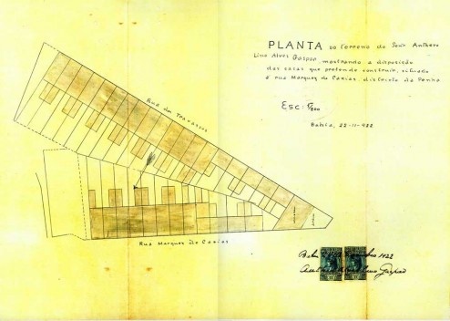 Projeto de conjunto de casas na península de propriedade do Sr. Antero Lino Gaspar, 1922