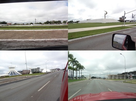 Praça do Cruzeiro, Memorial JK, Catedral e Supremo Tribunal Federal, Brasília vazia no aniversário de 60 anos, 21 de abril de 2020
