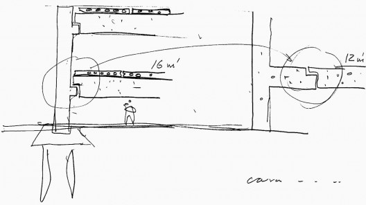 Residência Antônio Gerassi, São Paulo. Croqui de Paulo Mendes da Rocha