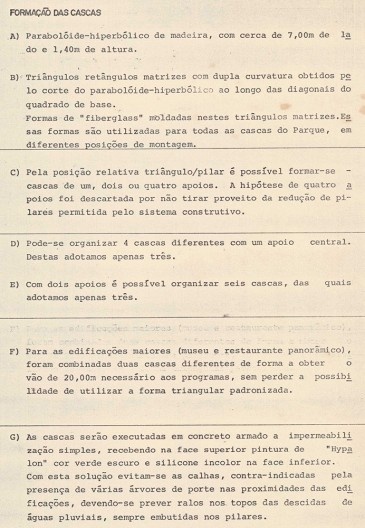 Armando de Holanda, partido das edificações e processo configurativo das famílias de cascas do PHNG