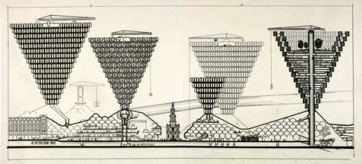 Plug-In Office Stacks And Housing For Charing Cross Road, Archigram, Peter Cook, 1963