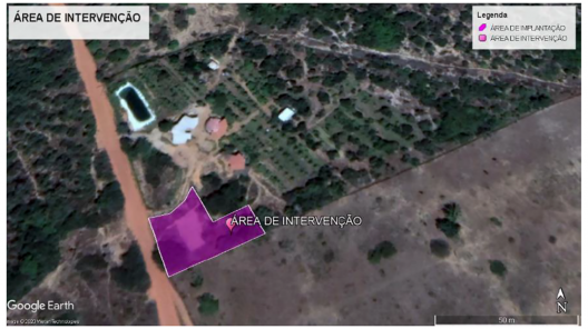 Área de intervenção em relação ao espaço ocupado
