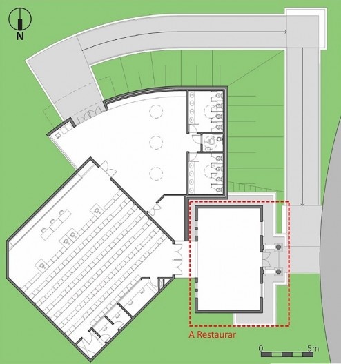 Residência do Empregado (Auditório), planta do restauro (não executado)