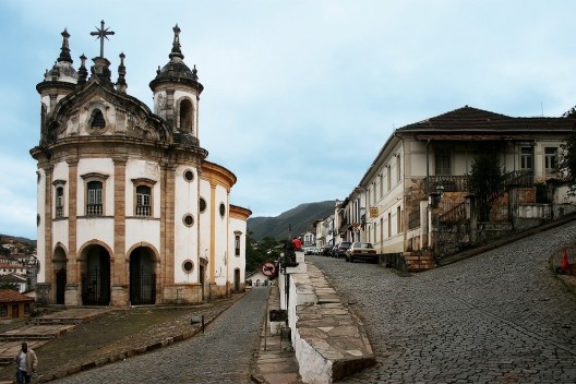 Igreja de Nossa Senhora do Rosário, arruamento e casario, Ouro Preto MG