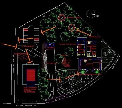 Outro acesso e fluxo, deslocando-se da rotatória de veículos