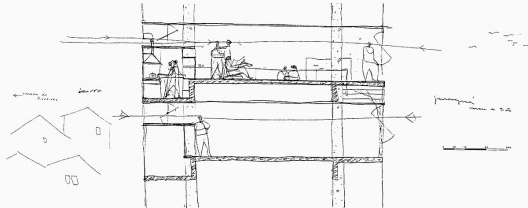 Edifício Jaraguá, São Paulo. Croqui de Paulo Mendes da Rocha