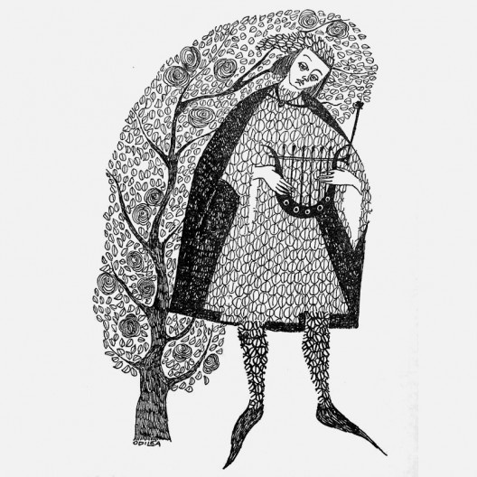 O menestrel Allan-a-Dale, desenho do livro Robin Hood, de Monteiro Lobato