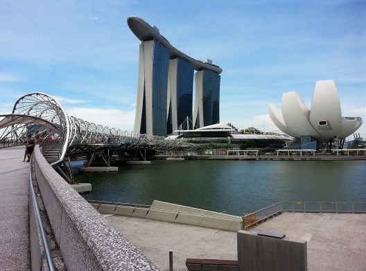 Marina Bay Sands e ArtScience Museum na Marina Bay, Cingapura