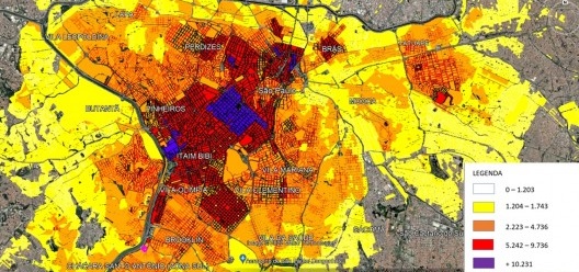 Aproximação da figura 1 na área central da cidade