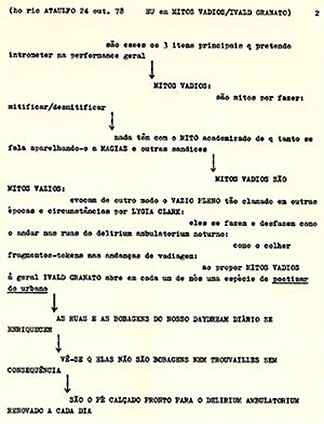 Original de Helio Oiticica, Eu em mitos vadios / Ivald Granato, 24 out. 1978