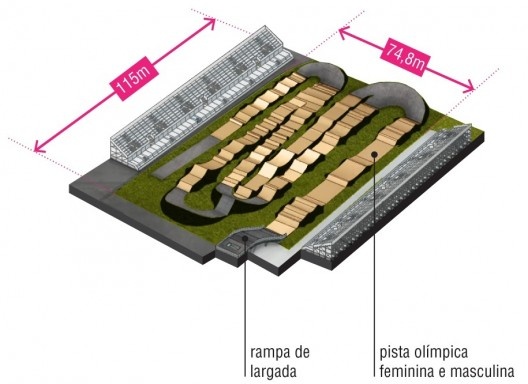 Centro Olímpico de BMX, perspectiva, Parque Radical, Parque Olímpico de Deodoro, Rio de Janeiro, RJ, Escritório Vigliecca & Associados
