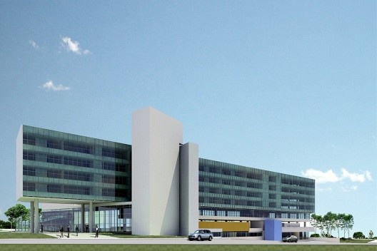 Perspectiva da fachada posterior