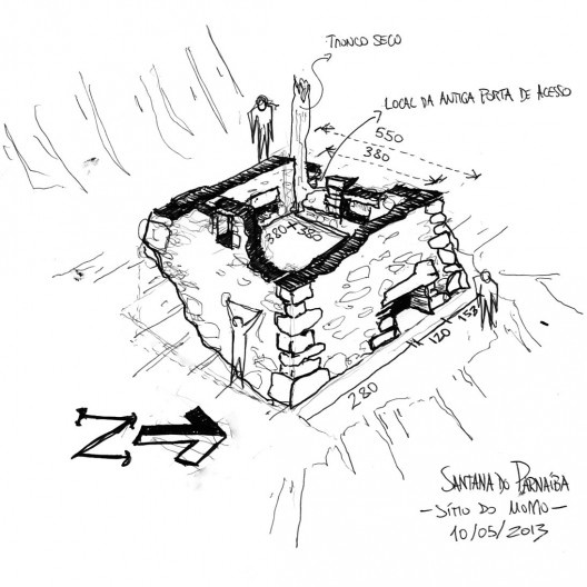 Desenho feito a partir do levantamento de Victor Hugo Mori e Toninho Sarasá