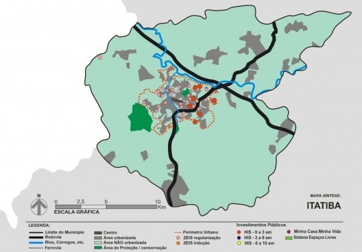 Mapa de localização de investimentos públicos