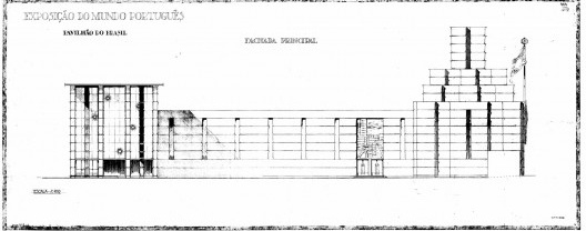 Raul Lino, Alçado do Pavilhão do Brasil, 1939, Exposição do Mundo Português (1940), Belém, Lisboa