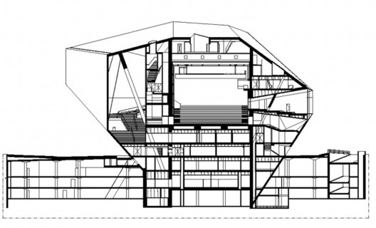 Casa da Música, corte transversal, Porto, Porto, 2005. Office for Metropolitan Architecture – OMA