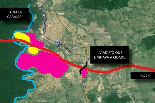 Esquema da organização espacial de Parauapebas em 2005