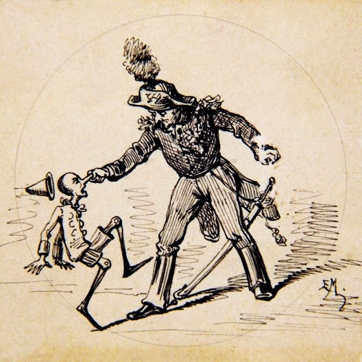 Enrico Mazzanti, ilustração original para “A aventura de Pinocchio”, romance de Carlo Collodi, 1881