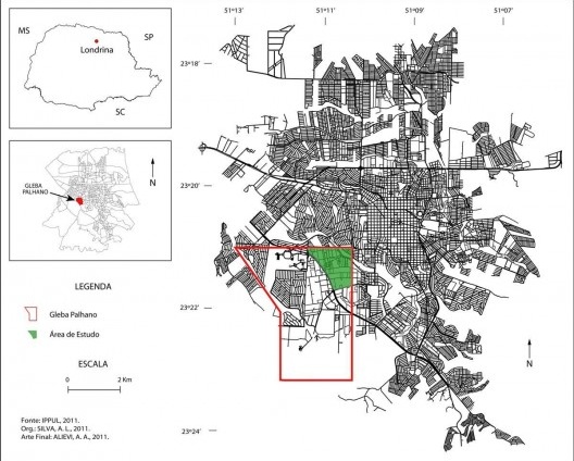 Mapa 2: Localização da Gleba Palhano na cidade de Londrina (PR) Fonte: Instituto de Pesquisa e Planejamento Urbano de Londrina, 2011