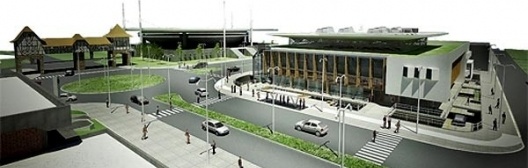 Mercado Público, Blumenau SC Brasil, 2008, vista externa geral do conjunto, menção honrosa Concurso Sustentabilidade em Edificações Públicas. Estudantes Marcelo André Carraro, André Celestino Fornari Oliveira e Vitor de Luca Zanatta, 2008