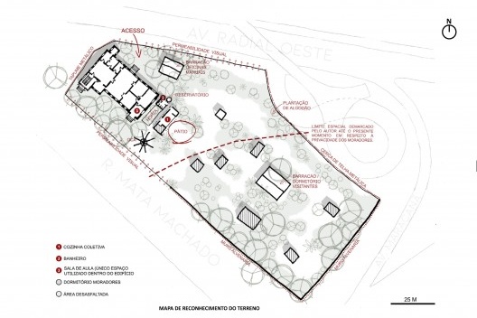 Aldeia Marakanã. A construção de uma aldeia indígena urbana, mapa de reconhecimento do terreno, Rio de Janeiro RJ Brasil, 2022. Arquiteto Gustavo Lennon