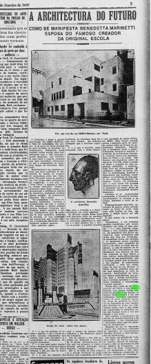 A architectura do futuro. Correio da Manhã. Rio de Janeiro, 14 jan.1928