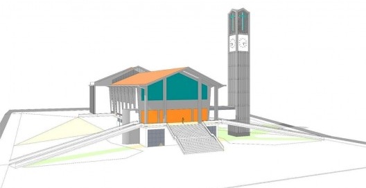 Igreja Matriz de São João Batista, modelo 3D, Olímpia SP, 1965–1975. Arquiteto Eugênio Monteferrante