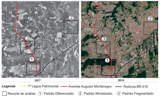 Aerofotogrametria e imagem de satélite de Belém e Ananindeua, com recorte da área de expansão