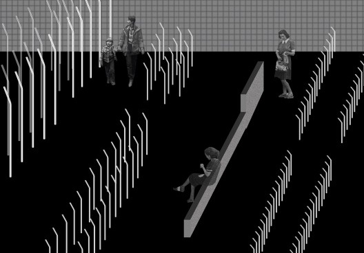 Labirinto de estacas finas, autoria de Aline de Camargo Barros