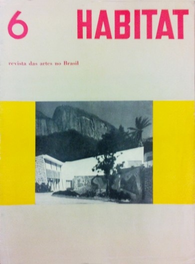 Capa da revista Habitat 6 desenhada por Lina Bo Bardi, com obra de Roberto Burle Marx
