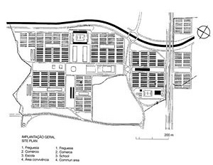 Fig.10: Implantação do Conjunto Zezinho Magalhães Prado, anos 60 de Vila Nova Artigas e Paulo Mendes da Rocha
