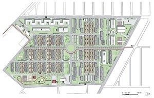 Fig.15: Implantação geral (hipotética) do estudo de desenho urbano para o CHGM