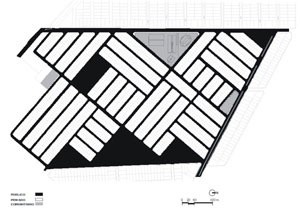 Fig.20: Mapas temáticos Público x Privado. A cor preta representa o espaço público e a cinza os equipamentos comunitários. Situação existente