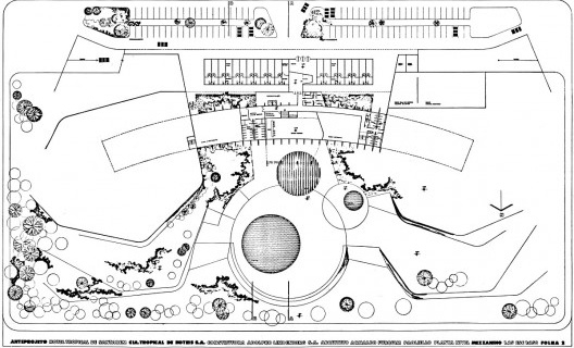 Tropical Hotel de Santarém, planta do nível do lobby. Arquiteto Arnaldo Paoliello