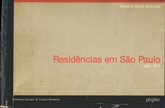Capa do livro Residências em São Paulo: 1947-1975, de Marlene Acayaba, edição Projeto, 1986