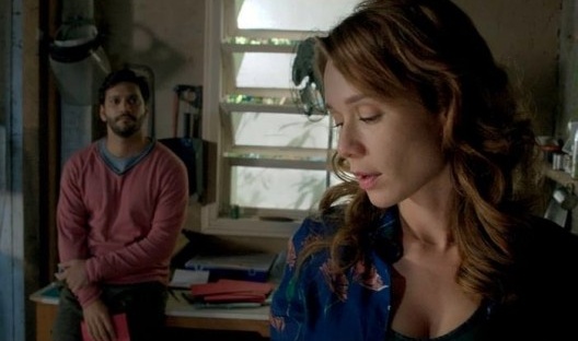 Armando Babaioff e Mariana Ximenes como Hermano e Adri, filme Prova de coragem, de Roberto Gervitz