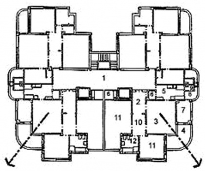 Fig. 02 - Edifício Columbus, Avenida Brigadeiro Luiz Antônio, São Paulo, Rino Levi, 1930. Planta tipo