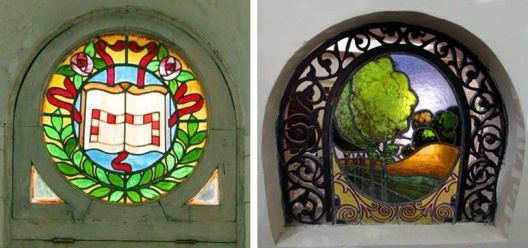 Alguns dos vitrais presentes na casa