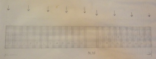 Esquema no piso do grid repetido 7 vezes na planta