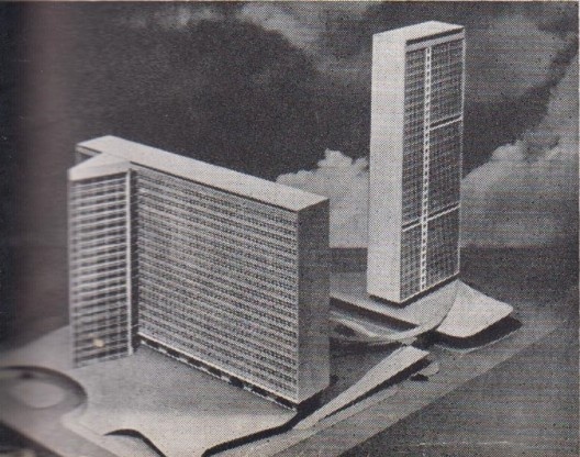 Conjunto JK, perspectiva, Belo Horizonte MG Brasil, 1951. Arquiteto Oscar Niemeyer